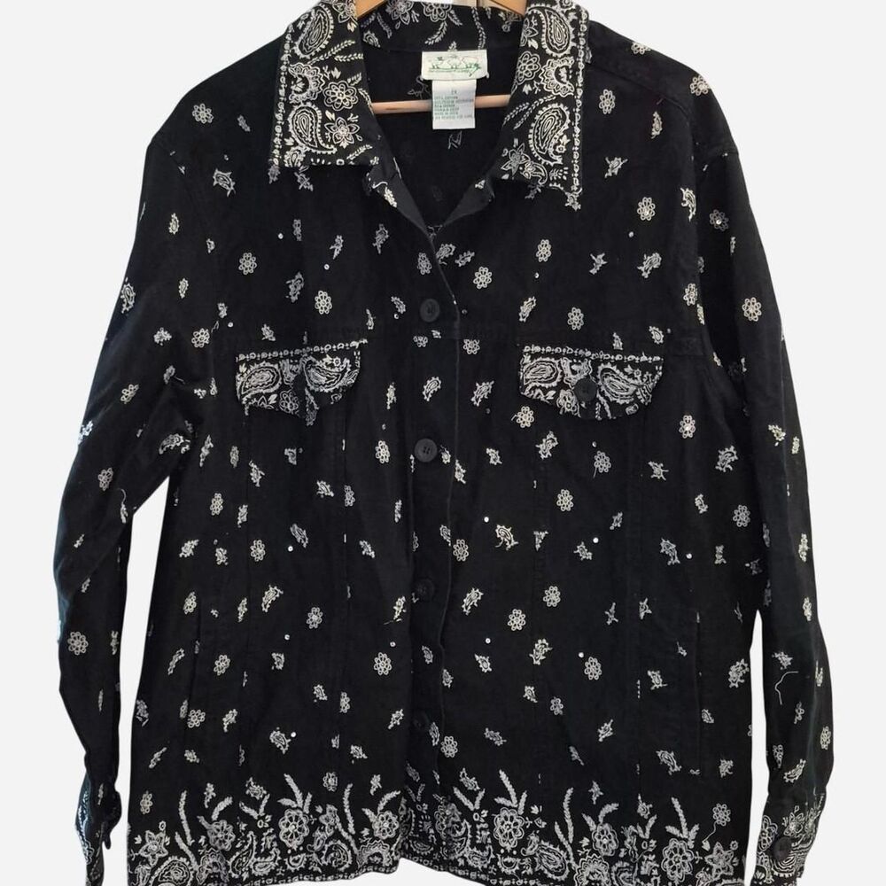 Quacker-factory Men's Black and White Shirt